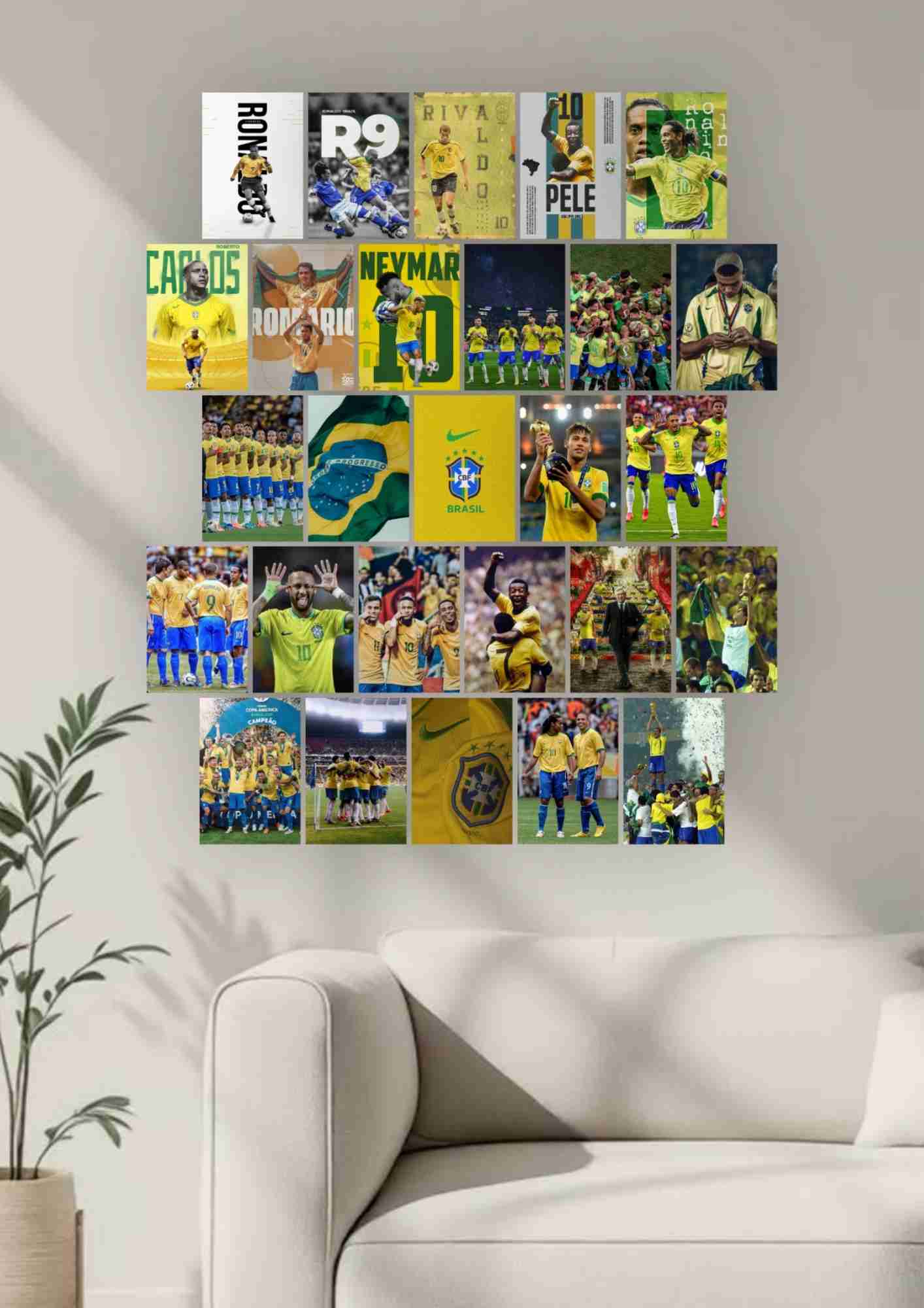 Brazil Football Legends Collage Wall Art – The Spirit of the Seleção