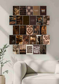 Brown Vintage Aesthetic Collage Wall Art – Cozy & Timeless