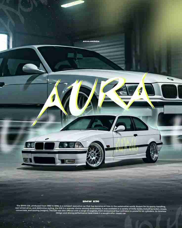 BMW E36 Poster – Classic Performance Coupe Wall Art