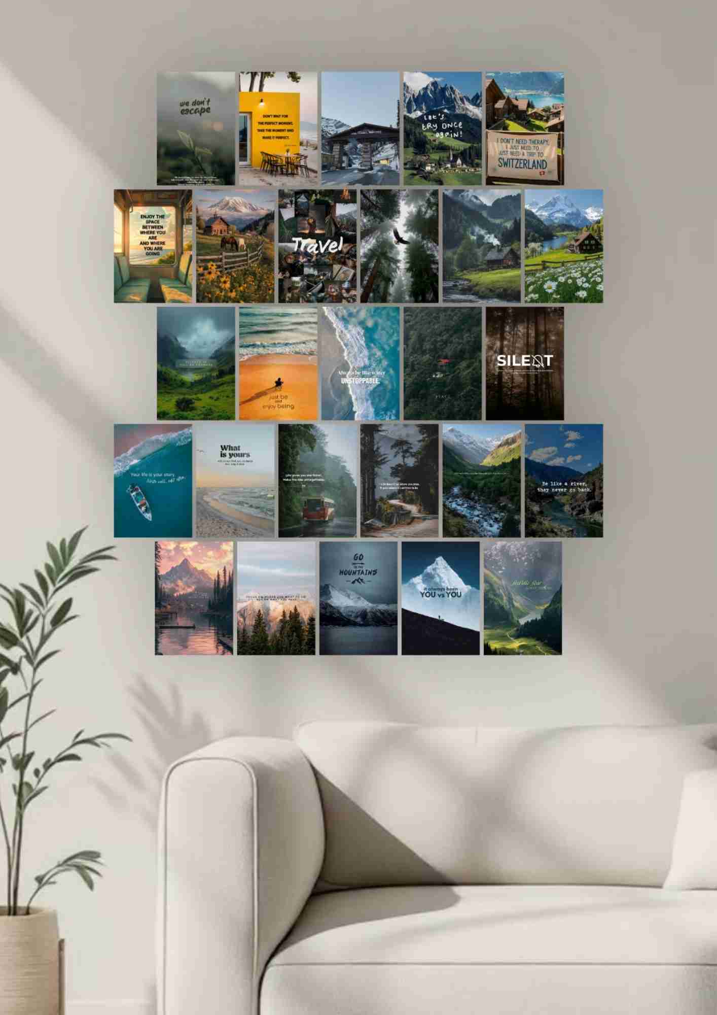 Nature & Travel Aesthetic Photo Collage Poster