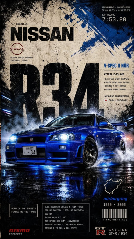 Nissan Skyline GT-R R34 — Godzilla Legend