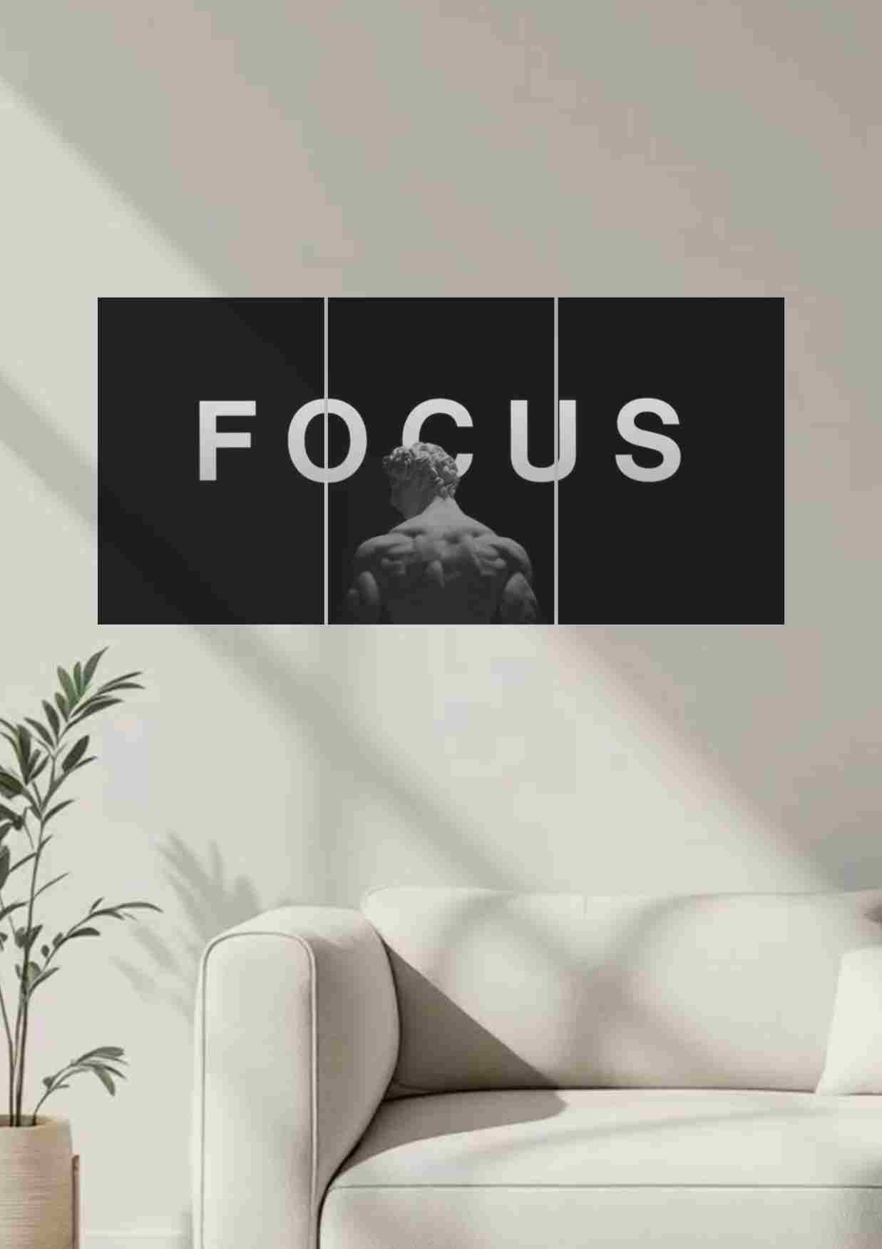 Focus Split Wall Poster – Minimalist Motivation in Three Panels