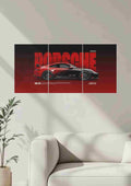 Porsche Split Wall Poster – Performance in Three Panels