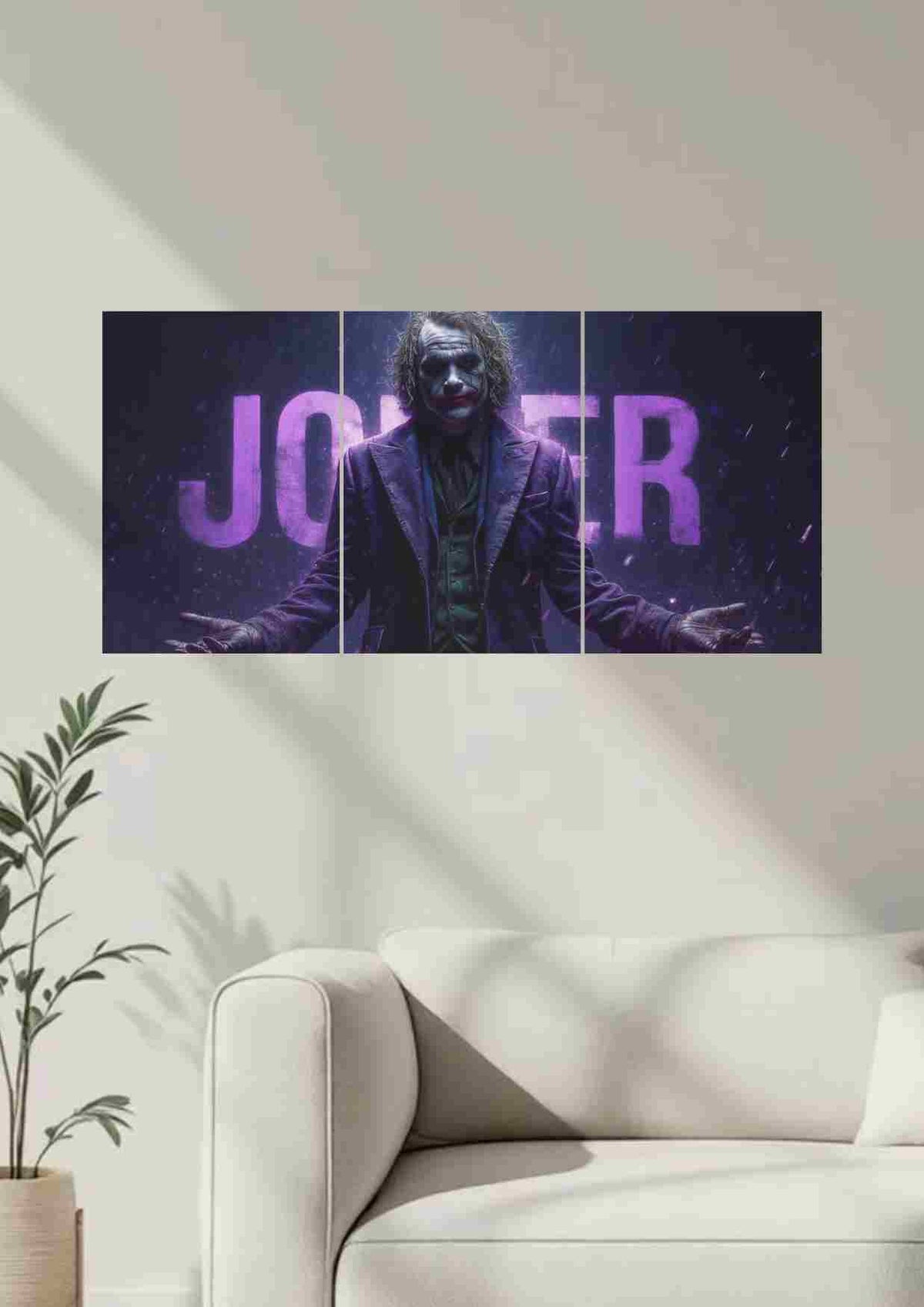 Joker 3-Panel Canvas Wall Art – Embrace the Chaos