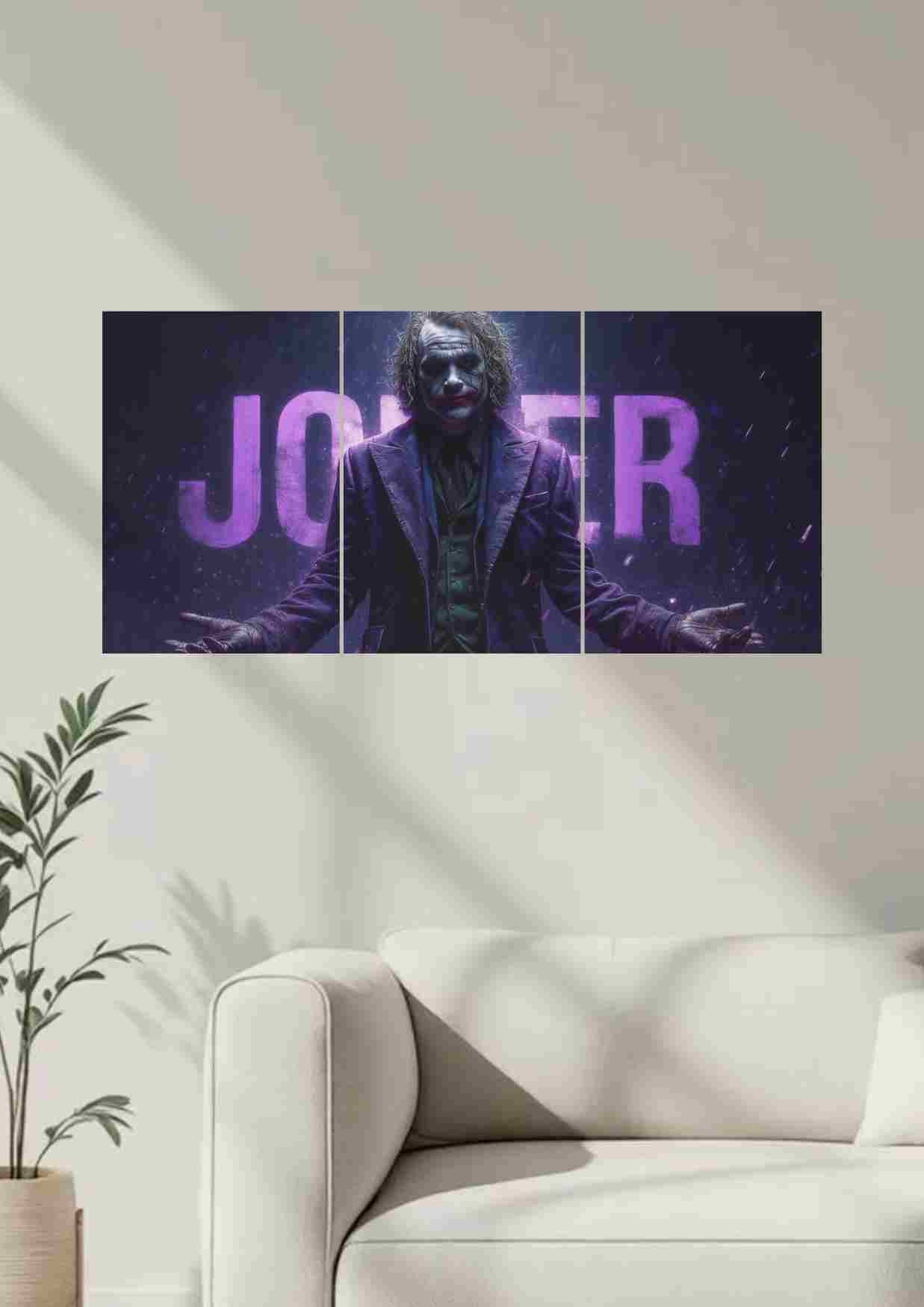 Joker 3-Panel Canvas Wall Art – Embrace the Chaos