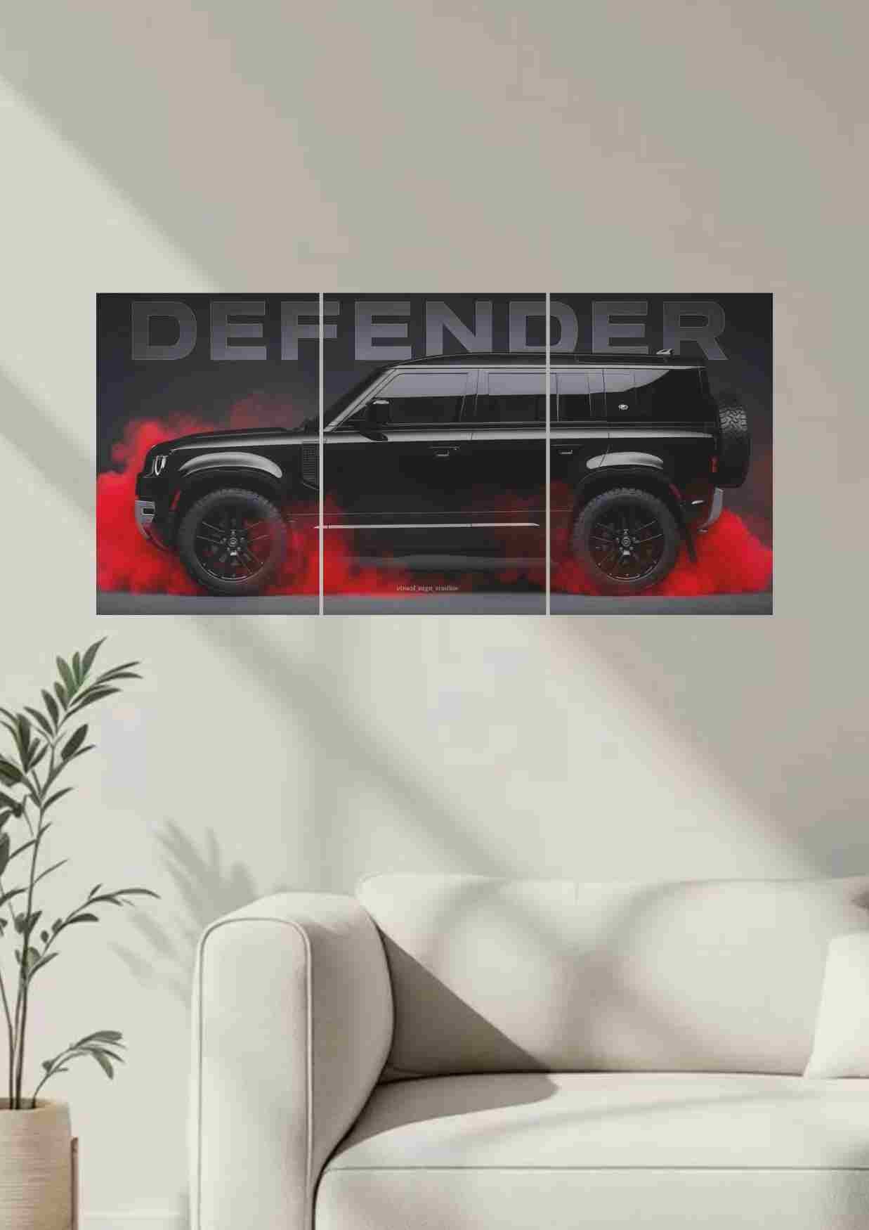 Land Rover Defender 3-Panel Canvas Wall Art – Rugged Luxury