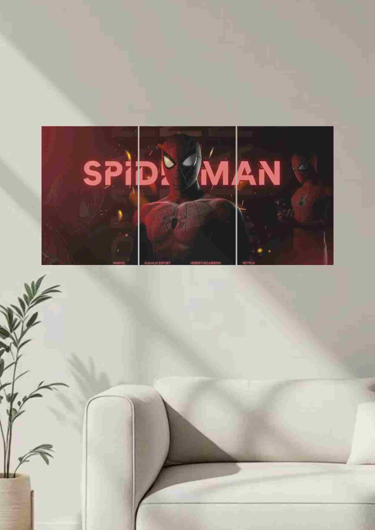 Spider-Man 3-Panel Canvas Wall Art – Friendly Neighborhood Hero