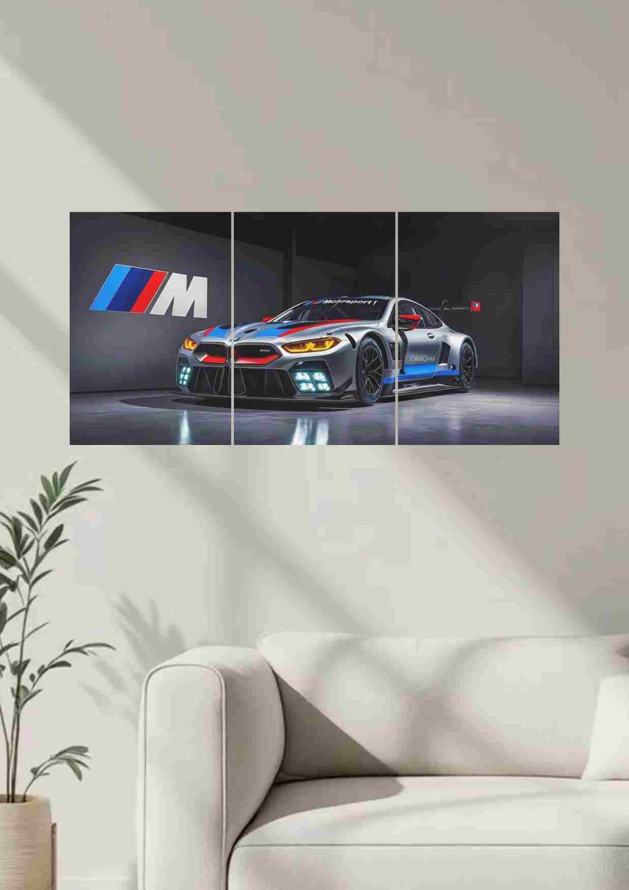 BMW M Motorsport 3-Panel Canvas Wall Art – Track-Bred Performance