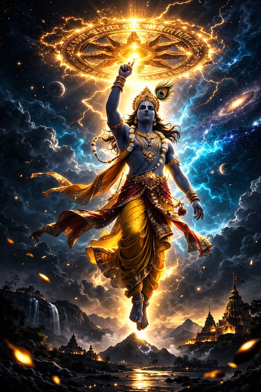 Cosmic Krishna – The Divine Protector of Dharma
